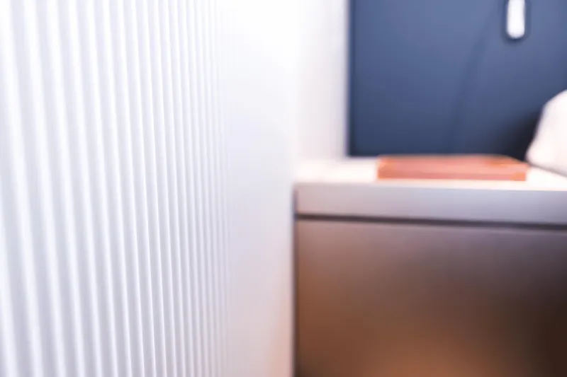  Yacht Photos Pics Modern interior detail of the 2024 FIM 440 Regina yacht, featuring sleek design elements.