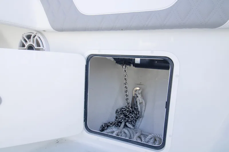  Yacht Photos Pics Anchor storage compartment on 2026 Invincible 39 Open Fisherman boat.
