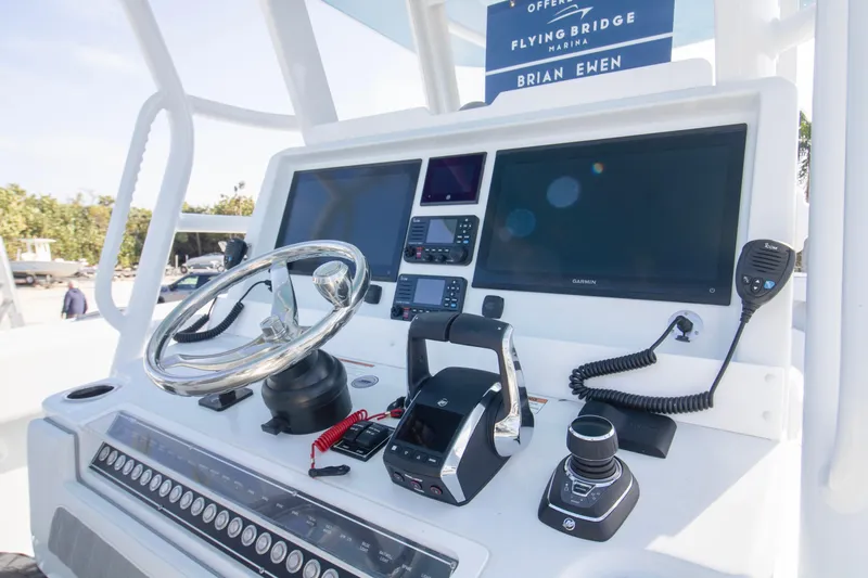  Yacht Photos Pics Control panel of 2026 Invincible 39 Open Fisherman boat with advanced navigation systems.