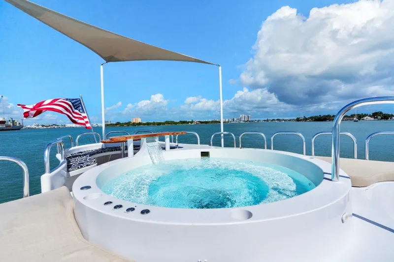 Envision Yacht Photos Pics Broward 110 Envision - Bridge Deck Hot Tub