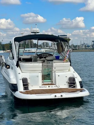 Visionary 21 Yacht Photos Pics 2006 Doral Elegante boat docked at Marina Del Rey under a partly cloudy sky.