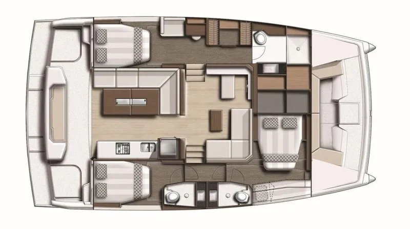 Tropicat Yacht Photos Pics Floor plan of 2024 Bali Catspace 40 catamaran, showcasing interior layout and design.