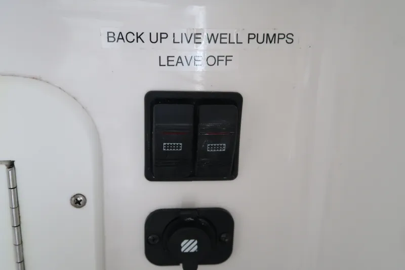 Bad Habit Yacht Photos Pics Control panel for backup live well pumps on a 2016 Invincible 42 Open Fisherman.