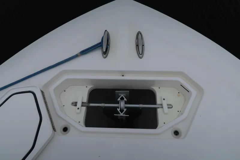 Bad Habit Yacht Photos Pics Bow anchor compartment of 2016 Invincible 42 Open Fisherman boat.