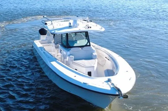  Yacht Photos Pics 2024 HCB 42 Lujo boat cruising on open water.