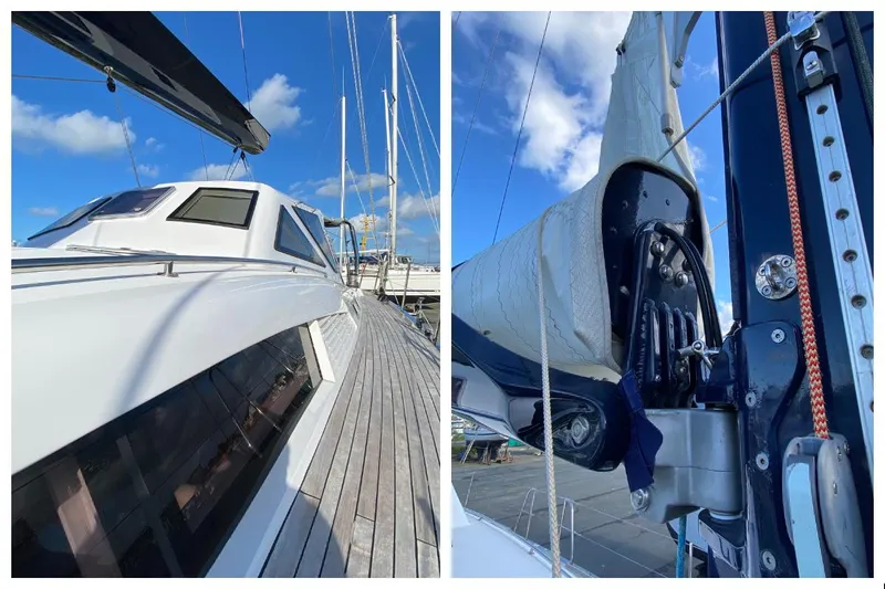 Mary Blue 3 Yacht Photos Pics 2008 Garcia 65ft Aluminium Centerboard yacht, showcasing deck and sail details under a clear sky.