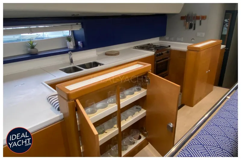 Mary Blue 3 Yacht Photos Pics Luxurious kitchen interior of 2008 Garcia 65ft Aluminium Centerboard yacht with modern amenities.