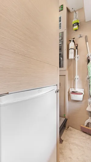 A New Hope Yacht Photos Pics Utility area on 2018 Fountaine Pajot MY 44 yacht with storage and equipment.