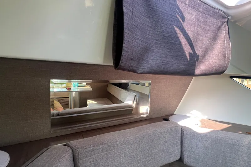  Yacht Photos Pics Interior of 2024 Beneteau Flyer 9 SUNdeck, featuring modern seating and stylish decor.
