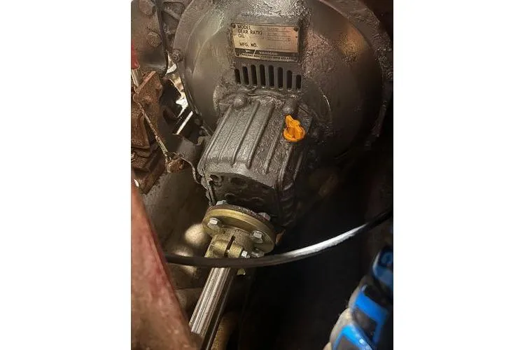  Yacht Photos Pics Engine component of a 1984 Little Harbor LH44 boat, featuring mechanical details.