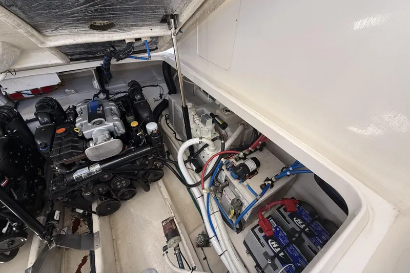  Yacht Photos Pics Engine room of 2011 Sea Ray 370 Sundancer with visible components and wiring.