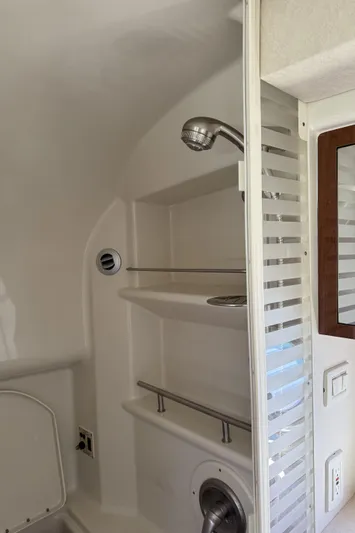  Yacht Photos Pics Shower area in 2011 Sea Ray 370 Sundancer yacht with modern fixtures.