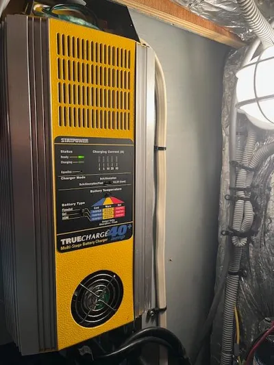  Yacht Photos Pics Battery charger in a 2000 Mainship 430 Trawler engine room.