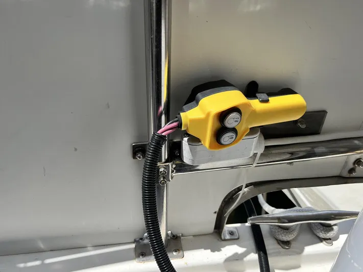 Sea Fever Yacht Photos Pics Yellow control switch on 1987 Symbol 44 Sun Deck MK II yacht.