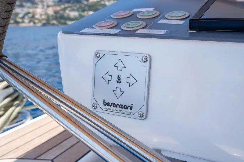  Yacht Photos Pics Control panel on 2023 Hallberg-Rassy 50 yacht with Besenzoni luxury solutions.
