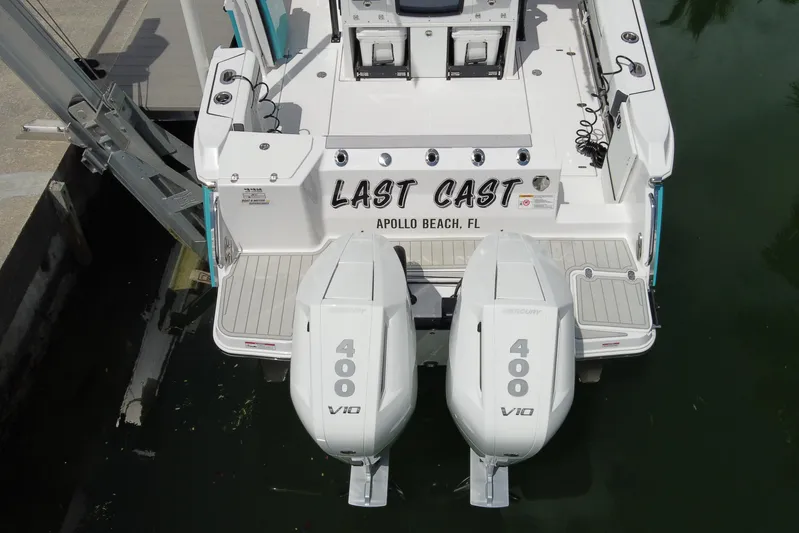  Yacht Photos Pics 2024 Blackfin 332 CC boat with twin 400 V10 engines, docked at Apollo Beach, FL.