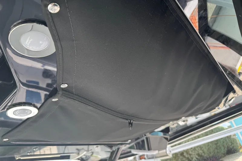  Yacht Photos Pics 2024 Blackfin 332 CC boat canopy and lighting detail.