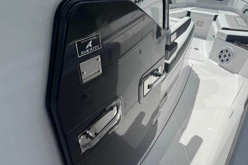  Yacht Photos Pics 2024 Blackfin 332 CC boat interior with sleek design and modern features.