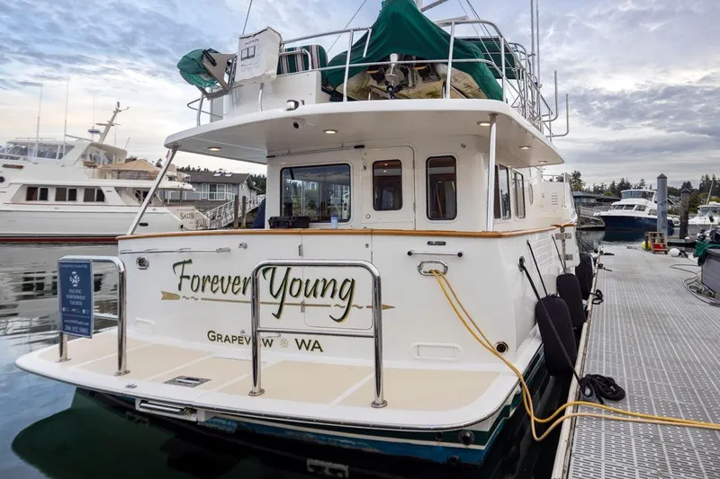 Forever Young Yacht Photos Pics Selene 43 yacht "Forever Young" docked, 2009 model, Grapevine, WA.