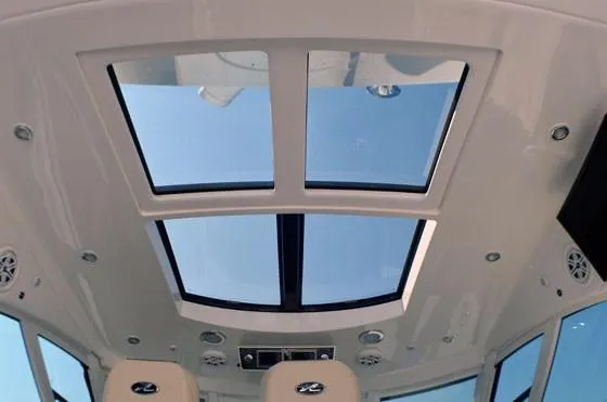  Yacht Photos Pics Interior view of 2012 Sea Ray 540 Sundancer with skylight and seating.