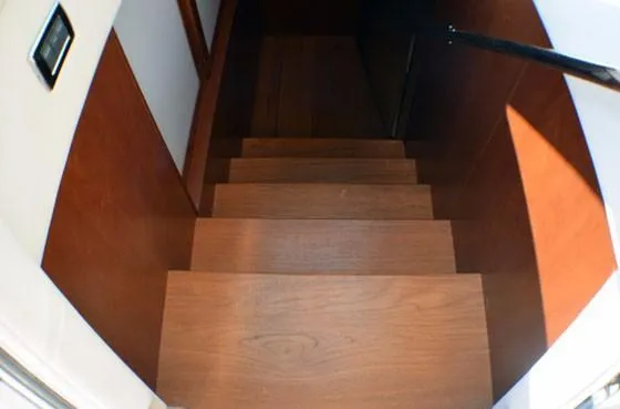  Yacht Photos Pics Wooden stairs inside 2012 Sea Ray 540 Sundancer yacht.