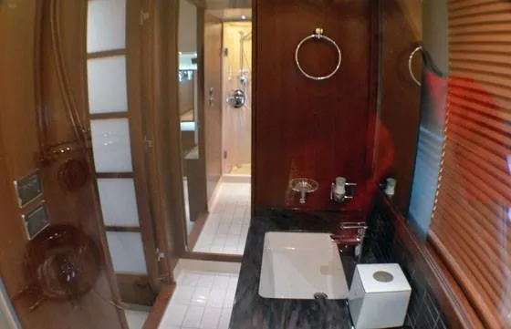  Yacht Photos Pics Luxurious bathroom interior of 2012 Sea Ray 540 Sundancer yacht.