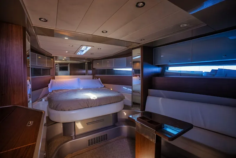 Frida Yacht Photos Pics Luxurious 2007 Riva Rivarama yacht interior with elegant bedroom and modern design.