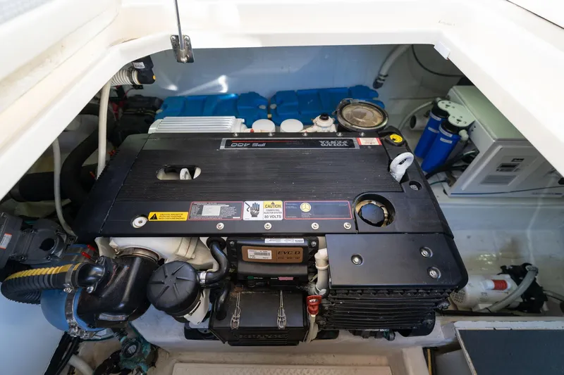 Jackson Yacht Photos Pics Engine room of 2013 Sabre 38 Salon Express, featuring Volvo Penta engine components.