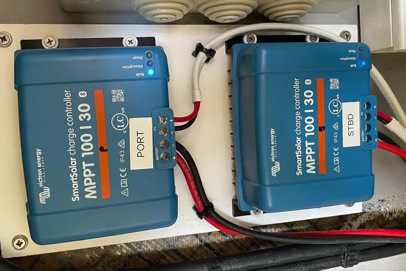 Hera Yacht Photos Pics Two Victron Energy SmartSolar MPPT 100/30 charge controllers on a Catana 50, 2008 model.