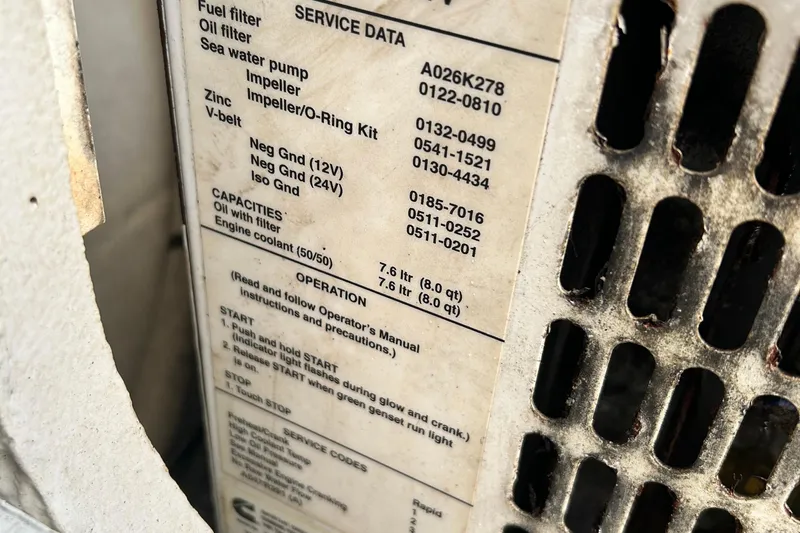 Neverland Yacht Photos Pics Close-up of service data panel on 2018 Fountaine Pajot Catamaran 67.