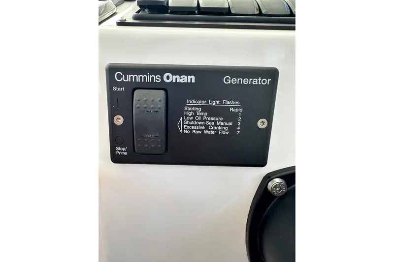 Dark Star Yacht Photos Pics Cummins Onan generator control panel on 2016 Beneteau Swift Trawler 34.