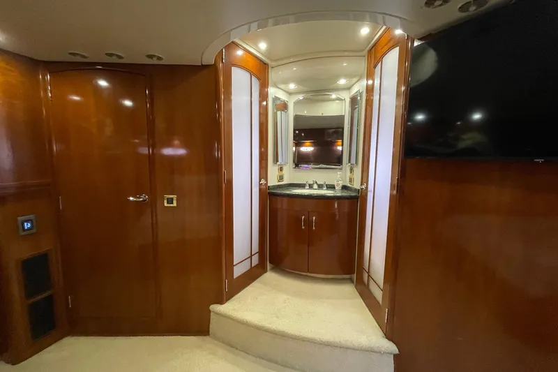 Sea Spirit Yacht Photos Pics MASTER VANITY, HEAD, & SHOWER TO PORT