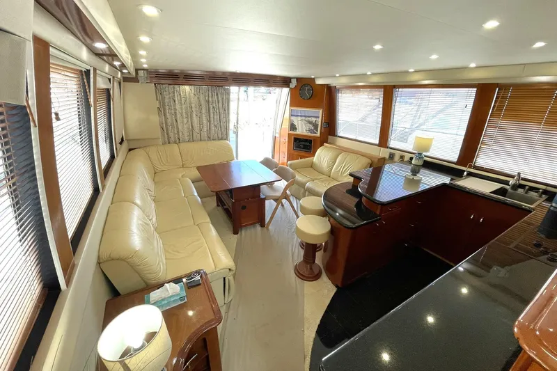 Sea Spirit Yacht Photos Pics SALON LOOKING AFT OVER THE MODERN & ENTIRELY UPDATED GALLEY!!