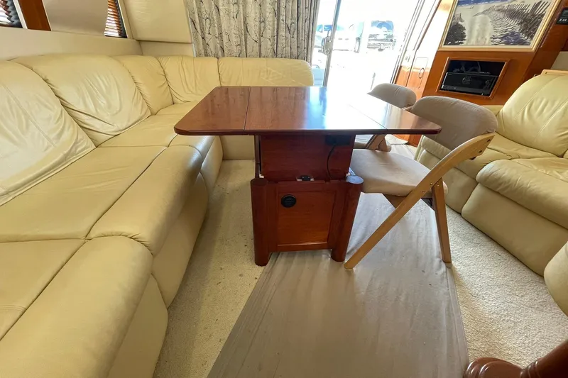 Sea Spirit Yacht Photos Pics CUSTOM POWER HIGH/LOW TABLE WITH TWIN LEAF'S, AND POWER CHARGING CONNECTIONS!