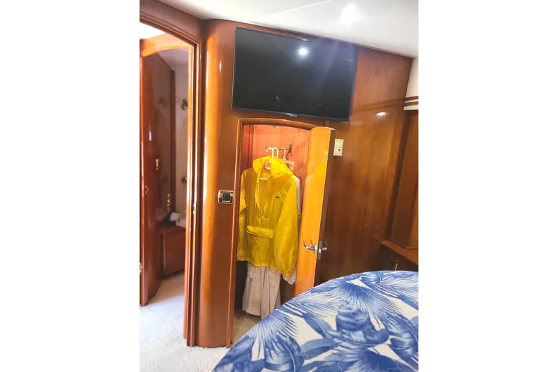 Sea Spirit Yacht Photos Pics VIP STATEROOM CEDAR LINED CLOSET W/NEW FLAT SCREEN TV