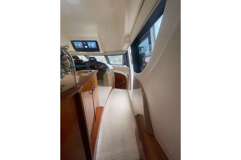 Sea Spirit Yacht Photos Pics COMPANIONWAY FORWARD FROM THE SALON TO THE PILOTHOUSE & DOWN TO THE THREE STATEROOMS AND TWO FULL HEADS WITH SHOWERS