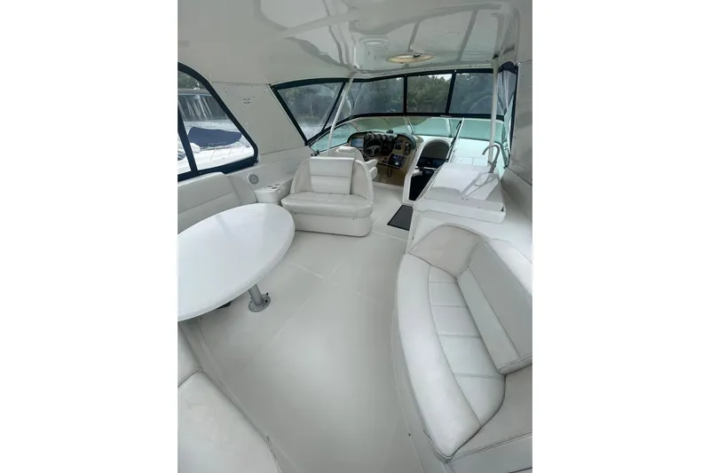 Sea Spirit Yacht Photos Pics FLYBRIDGE SEATING LOOKING FORWARD TO THE HELM AREA