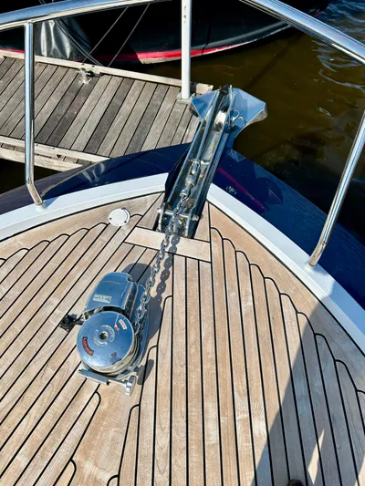 Yacht Photos Pics Van der Heijden Phantom 70 Fly 2021 yacht deck with anchor and winch system.