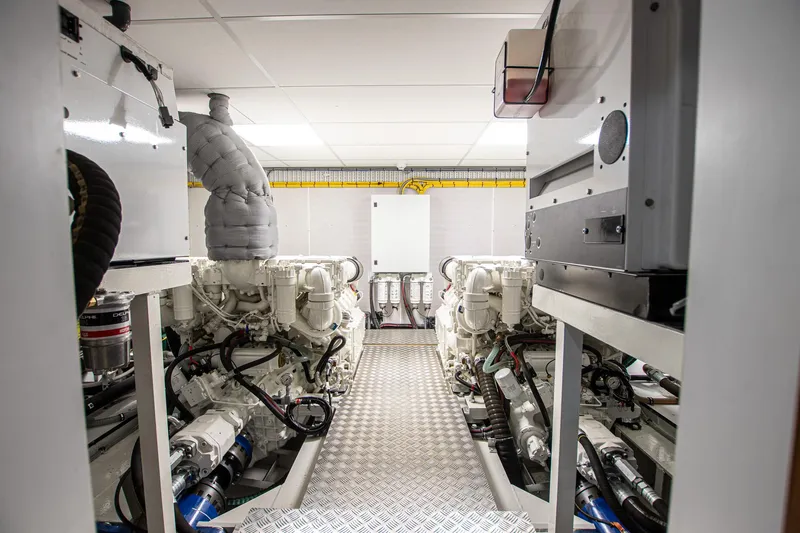  Yacht Photos Pics Engine room of 2024 Van der Heijden Phantom Expedition yacht, showcasing advanced machinery and equipment.