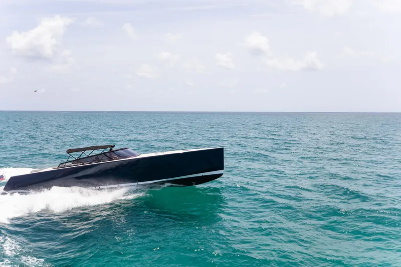 M/y 55 Van Dutch Yacht Photos Pics VanDutch 55 yacht cruising on open sea, 2017 model, sleek design.