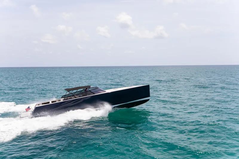 M/y 55 Van Dutch Yacht Photos Pics VanDutch 55 yacht cruising on open sea, 2017 model.