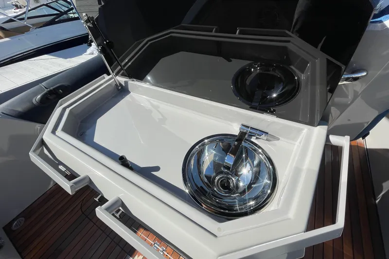  Yacht Photos Pics Luxury yacht sink on Skipper-BSK BSK 38, 2023 model, with sleek chrome finish.
