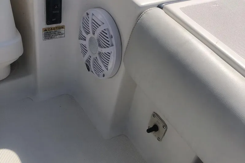  Yacht Photos Pics Interior detail of a 1998 Tiara Yachts 3700 Open, featuring a speaker and control switch.