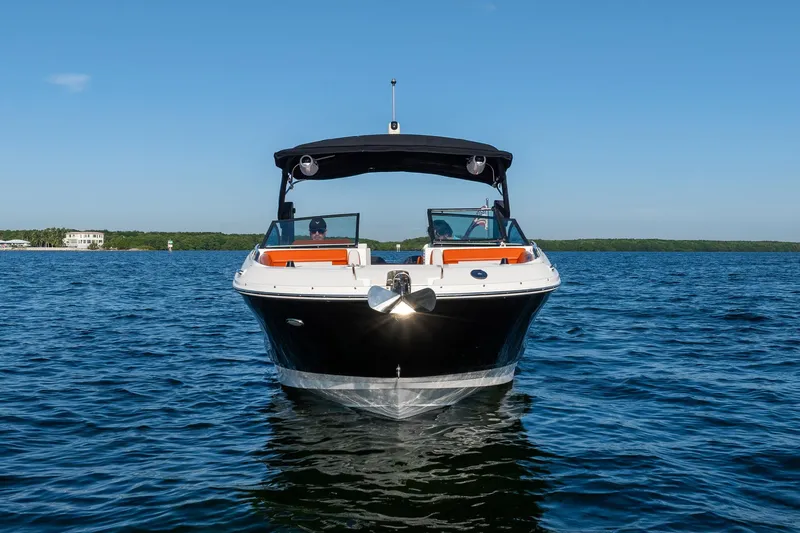 Ceci Yacht Photos Pics 2019 Sea Ray SDX 290 Outboard boat on open water, front view.