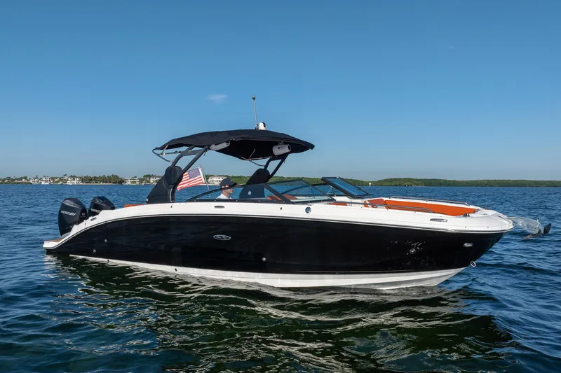 Ceci Yacht Photos Pics 2019 Sea Ray SDX 290 Outboard boat cruising on a sunny day.