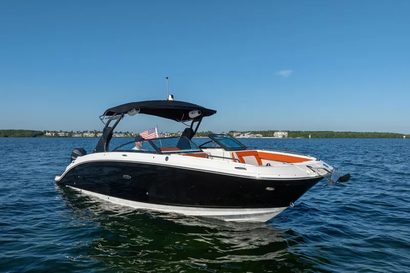 Ceci Yacht Photos Pics 2019 Sea Ray SDX 290 Outboard boat cruising on a sunny day.