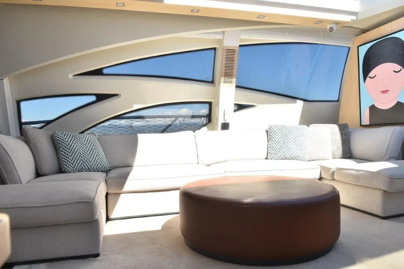  Yacht Photos Pics Luxurious interior of 2007 Azimut 86S yacht with plush seating and modern decor.