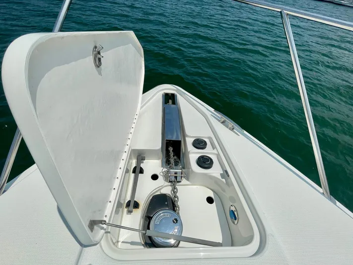 Aloha Spirit Yacht Photos Pics Anchor compartment of 2003 Formula 40 PC boat on water.