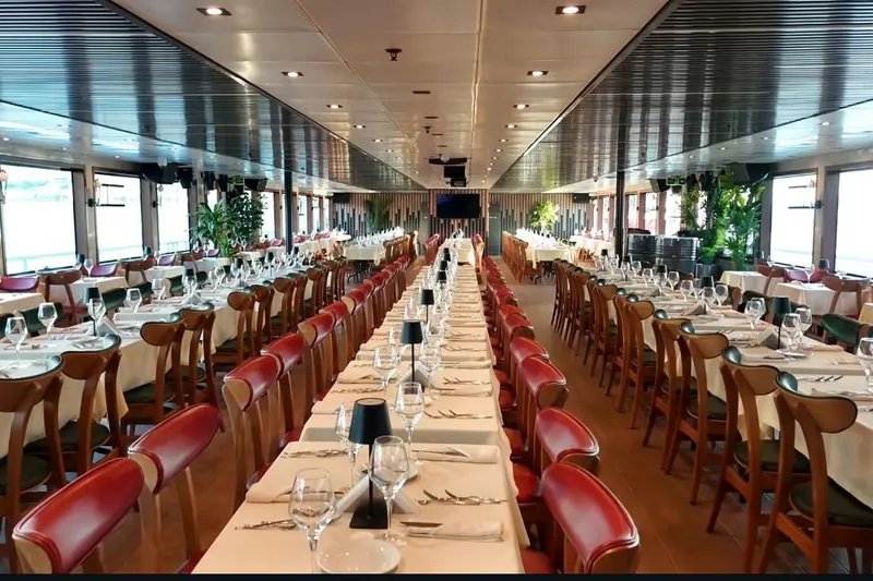  Yacht Photos Pics Luxurious dining area on a 2012 Turkish Boat Yard 49m yacht, elegantly set for guests.