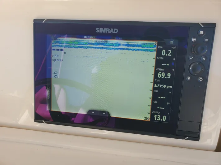  Yacht Photos Pics Simrad display on Grady-White Canyon 336 boat, 2017 model.